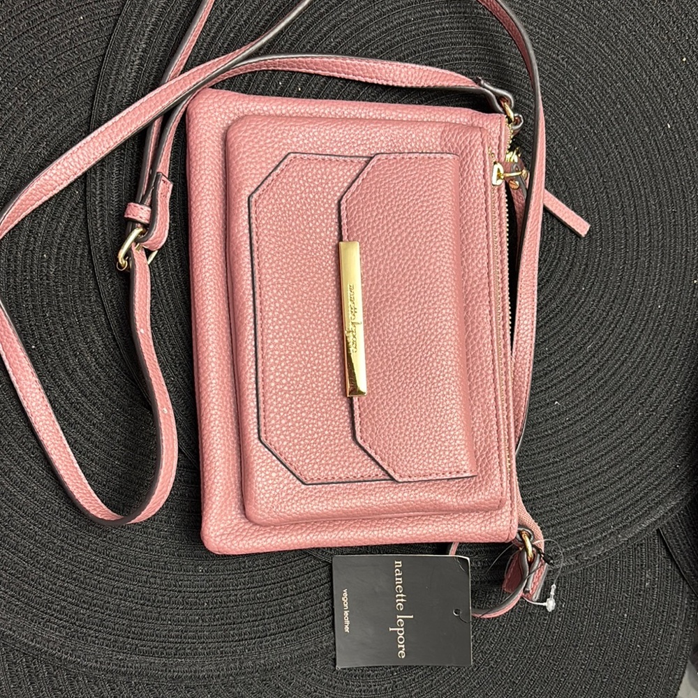 Nanette Lepore Rose Crossbody Bag with Gold Accent